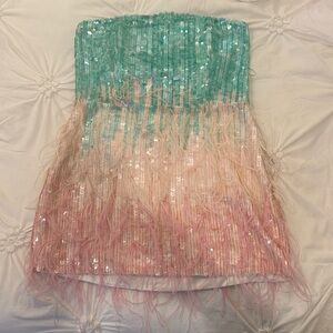 Retrofete feather sequin dress. New with tags!